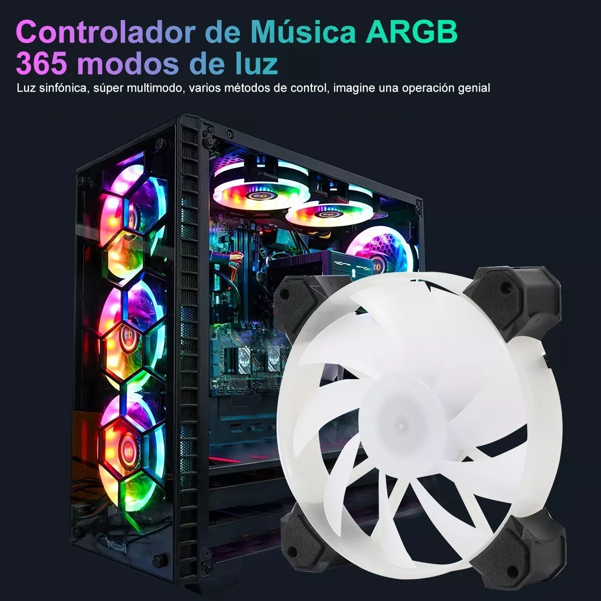 Foto 6 pulgar | Ventiladores Eo Safe Imports Rgb Pc Gamer Radiador Disipador 3 Piezas