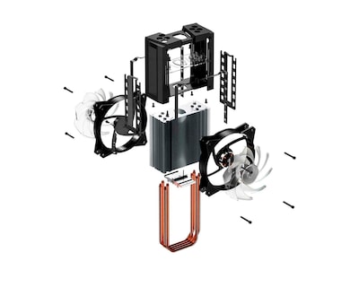 Foto 5 | Disipador CPU Cooler Master Masterair MA410m 2 X 120mm 650-1800rpm color Negro