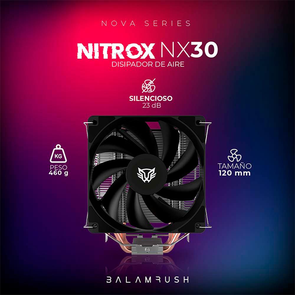 Foto 5 pulgar | Disipador CPU Gamer Balam Rush Nitrox Nx30 120mm Lga 1700 Am5 1400 Rpm 4-pin Negro Br-937900