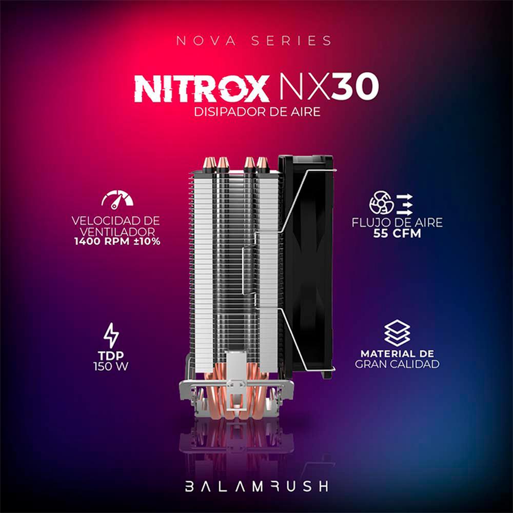 Foto 6 pulgar | Disipador CPU Gamer Balam Rush Nitrox Nx30 120mm Lga 1700 Am5 1400 Rpm 4-pin Negro Br-937900