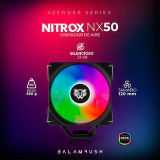 Foto 4 | Disipador CPU Gamer Balam Rush Nitrox Nx50 120 Mm Argb LGA 1700 Am5 800-1800 Rpm 4-pin Negro Br-937405