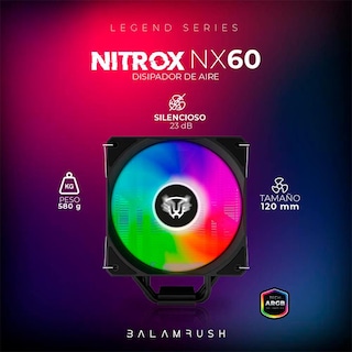 Foto 4 | Disipador CPU Gamer Balam Rush Nitrox Nx60 120mm Argb LGA 1700 Am5 600-1800 Rpm 4-pin Negro Br-937399
