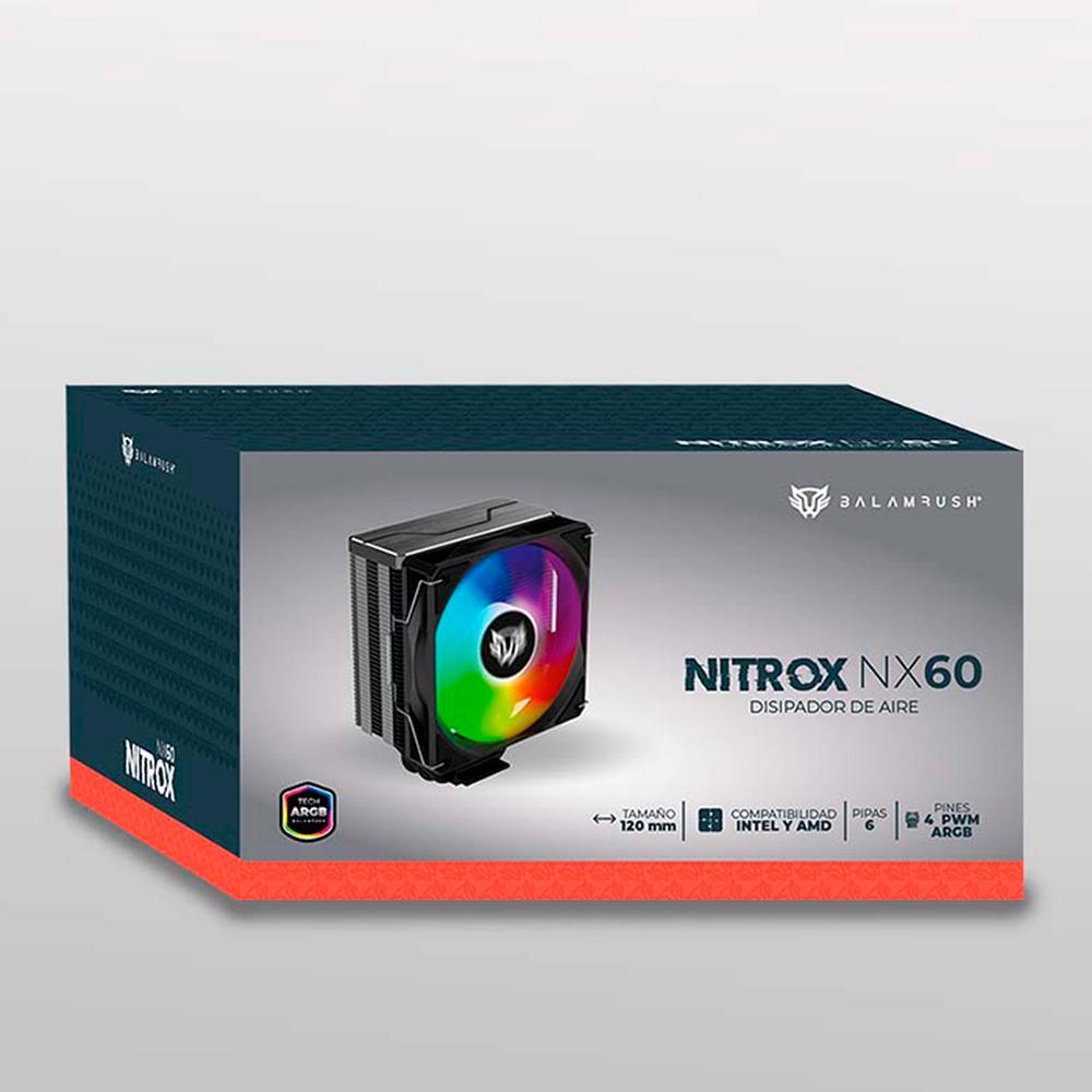 Foto 7 pulgar | Disipador CPU Gamer Balam Rush Nitrox Nx60 120mm Argb LGA 1700 Am5 600-1800 Rpm 4-pin Negro Br-937399