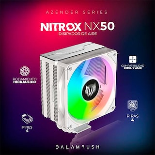 Foto 3 | Disipador CPU Gamer Balam Rush Nitrox Nx50 120mm Argb Lga 1700 Am5 800-1800 Rpm 4-pin Blanco Br-937917