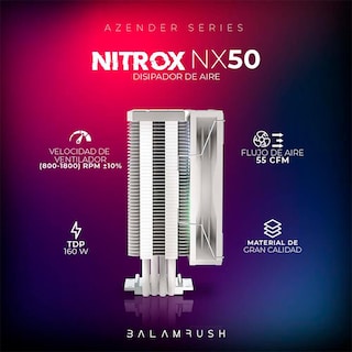 Foto 5 | Disipador CPU Gamer Balam Rush Nitrox Nx50 120mm Argb Lga 1700 Am5 800-1800 Rpm 4-pin Blanco Br-937917