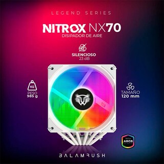 Foto 4 | Disipador CPU Gamer Balam Rush Nitrox Nx70 120mm Argb Lga 1700 Am5 600-1800 Rpm 4-pin Blanco Br-937931