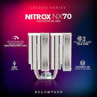 Foto 5 | Disipador CPU Gamer Balam Rush Nitrox Nx70 120mm Argb Lga 1700 Am5 600-1800 Rpm 4-pin Blanco Br-937931