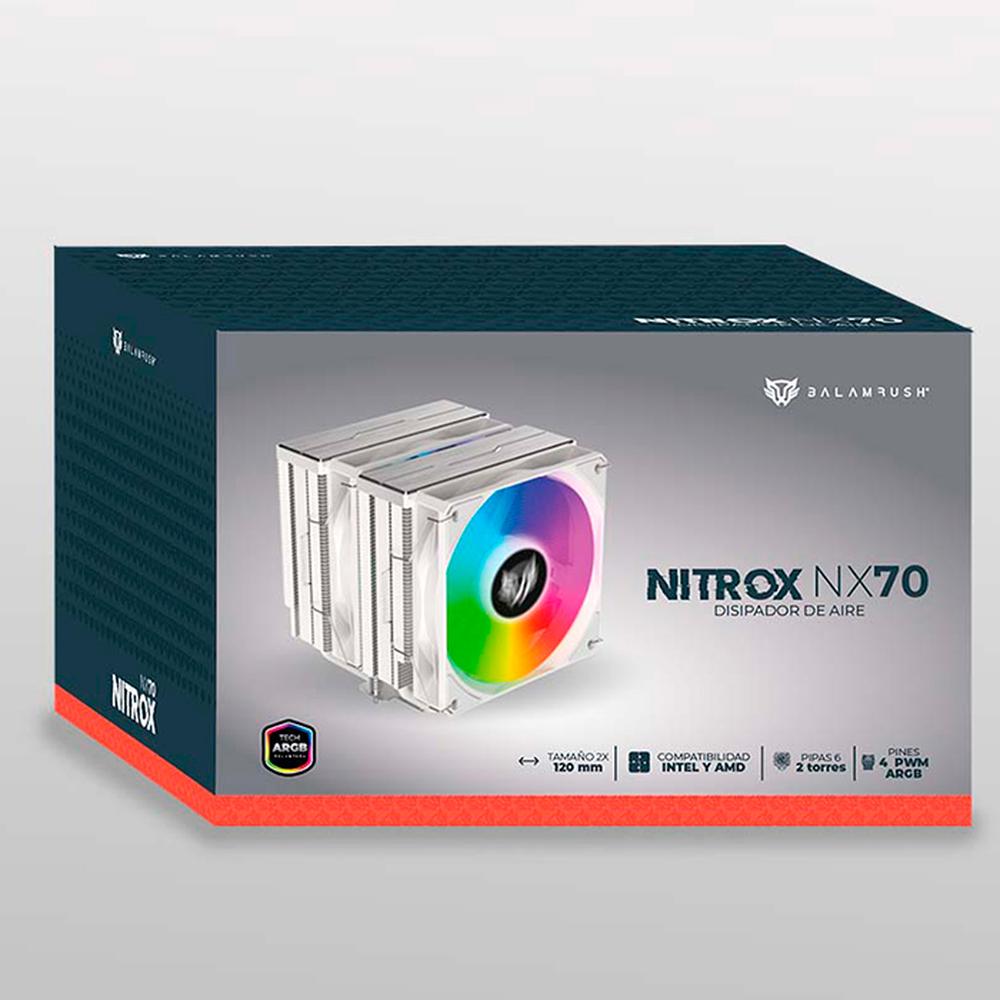 Foto 6 | Disipador CPU Gamer Balam Rush Nitrox Nx70 120mm Argb Lga 1700 Am5 600-1800 Rpm 4-pin Blanco Br-937931