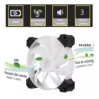Foto 3 | Kit de 3 Ventiladores Rgb para Pc Gamer Eo Safe ImportsMulticolor