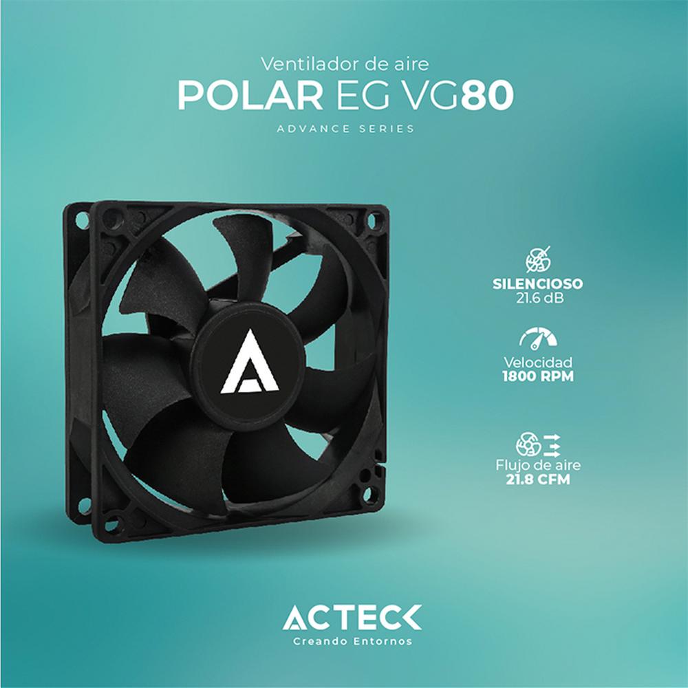 Foto 4 pulgar | Ventilador Acteck Polar Eg Vg80 80 mm 2500rpm Negro