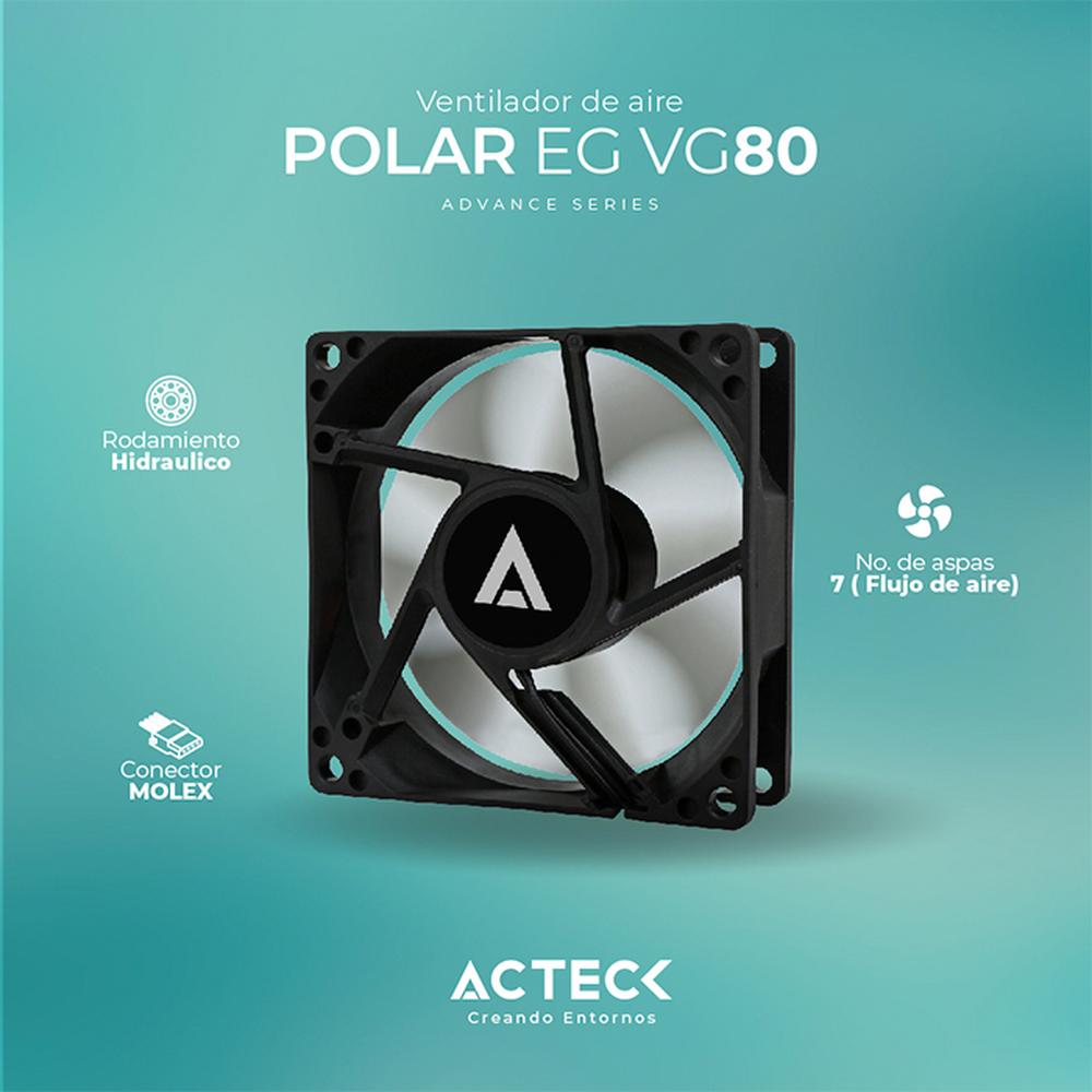 Foto 5 pulgar | Ventilador Acteck Polar Eg Vg80 80 mm 2500rpm Negro