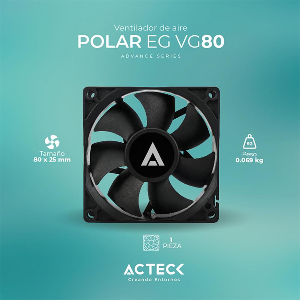 Foto 6 pulgar | Ventilador Acteck Polar Eg Vg80 80 mm 2500rpm Negro