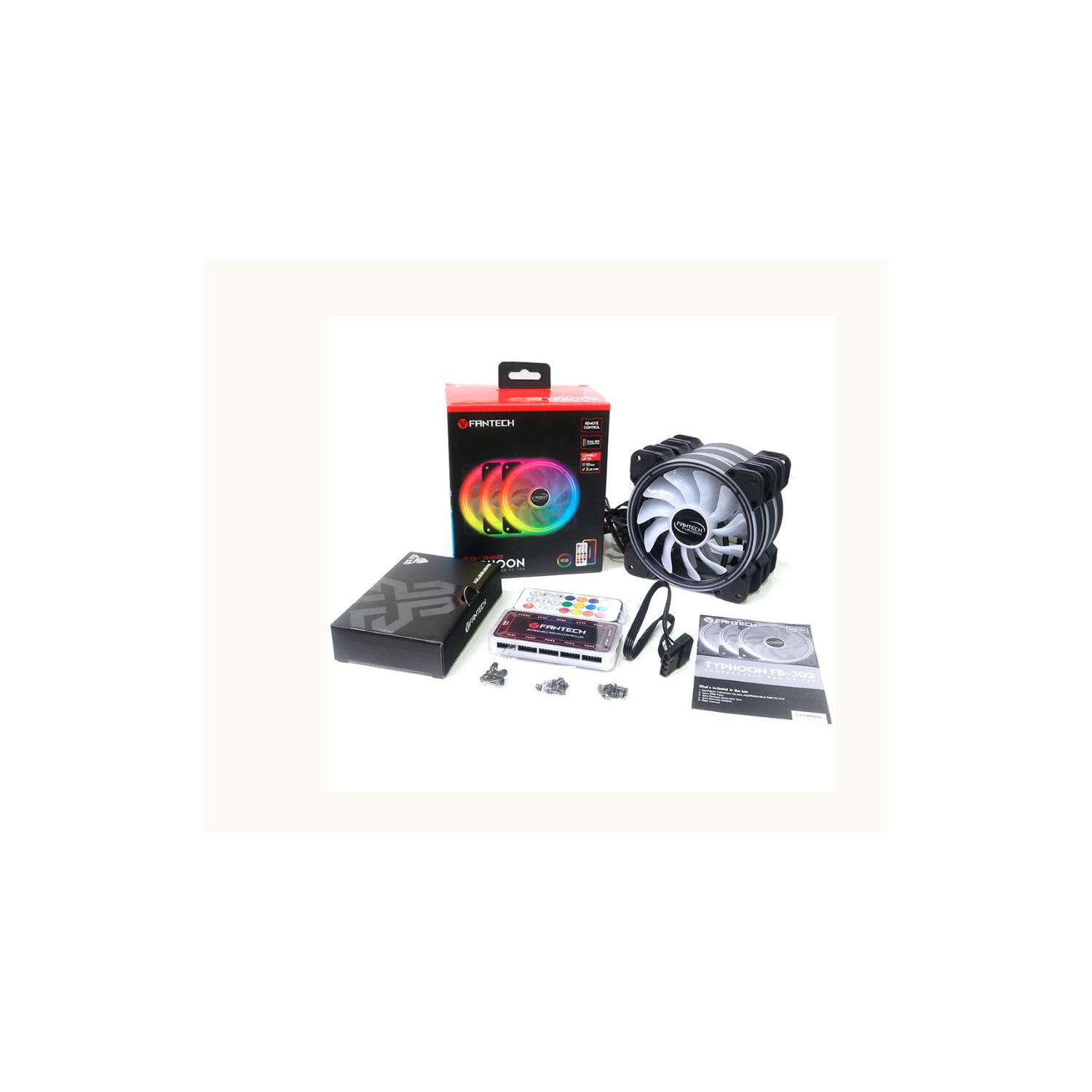 Foto 2 pulgar | Kit De Ventiladores Typhoon Fb-302 Black Edition Rgb 12 Cm 3 Ventiladores - Venta Internacional.
