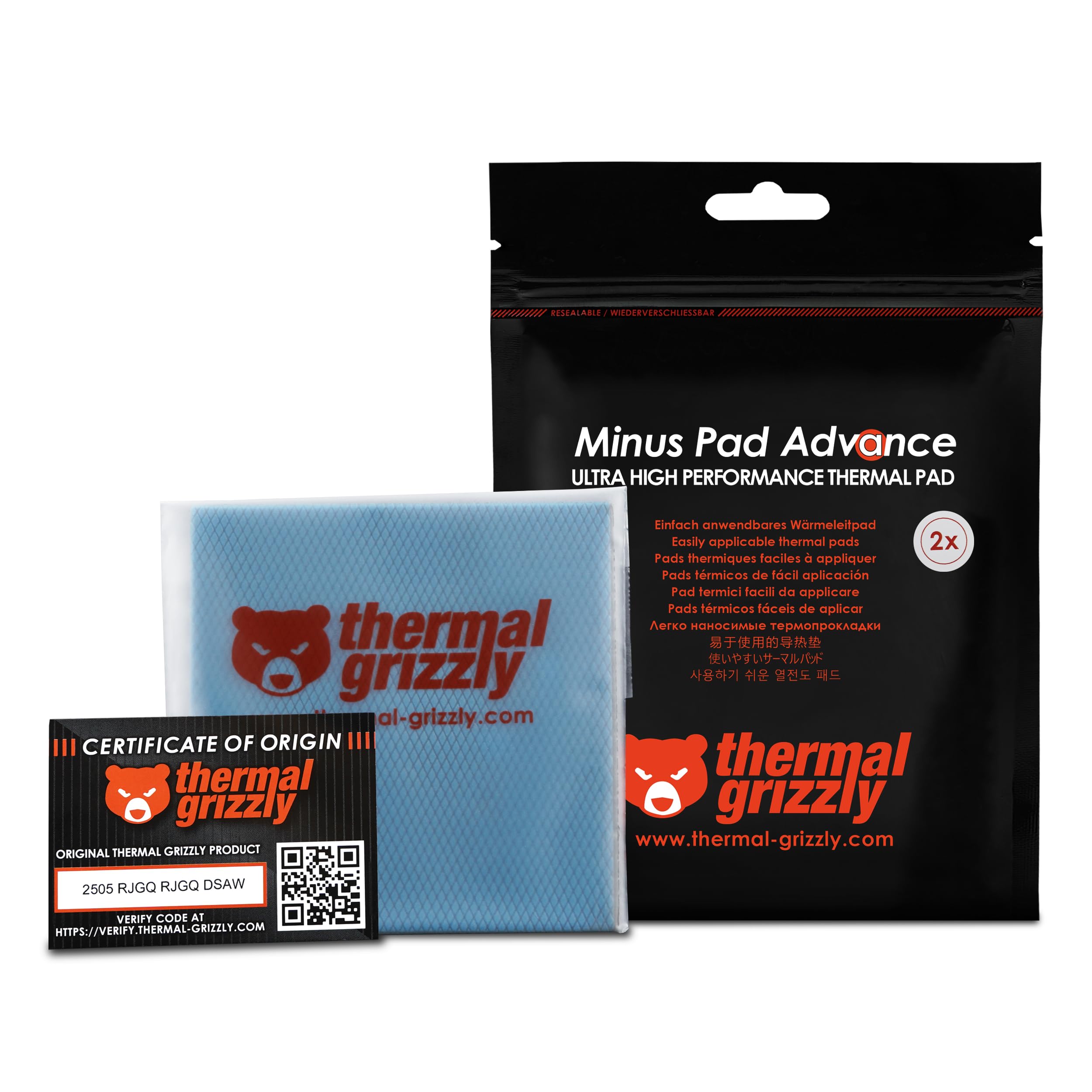 Foto 2 pulgar | Almohadilla Térmica De Interfaz Térmica Grizzly Minus Pad Advance, 100 X 100 X 1,5 Mm, Paquete De 2 - Venta Internac