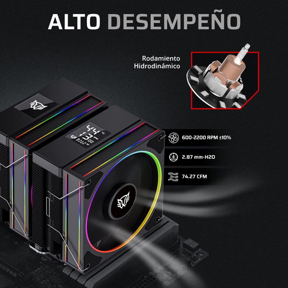 Foto 5 pulgar | Disipador Cpu Gamer Balam Rush Heliux Pro Hex55 120mm Argb 3pin Lga 1851 Am5 600 - 2000 Rpm 4-pin Pw