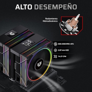 Foto 4 | Disipador Cpu Gamer Balam Rush Heliux Pro Hex55 120mm Argb 3pin Lga 1851 Am5 600 - 2000 Rpm 4-pin Pw