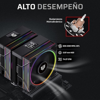 Foto 4 | Disipador Doble Cpu Gamer Balam Rush Heliux Pro Hex75 120mm Argb 3pin Lga1851 Am5 600 - 2000 Rpm 4-p