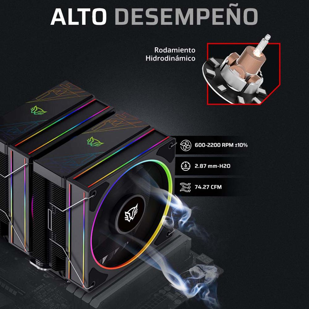 Foto 5 pulgar | Disipador Cpu Gamer Balam Rush Heliux Pro Hex50 120mm Argb 3pin Lga 1851 Am5 600 - 2000 Rpm 4-pin Pw