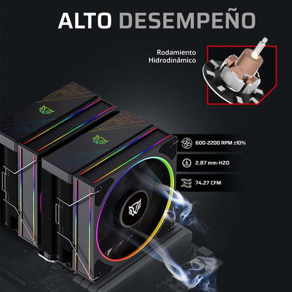 Foto 3 pulgar | Disipador Cpu Gamer Balam Rush Heliux Pro Hex60 120mm Argb 3pin Lga 1851 Am5 600 - 2000 Rpm 4-pin Pw