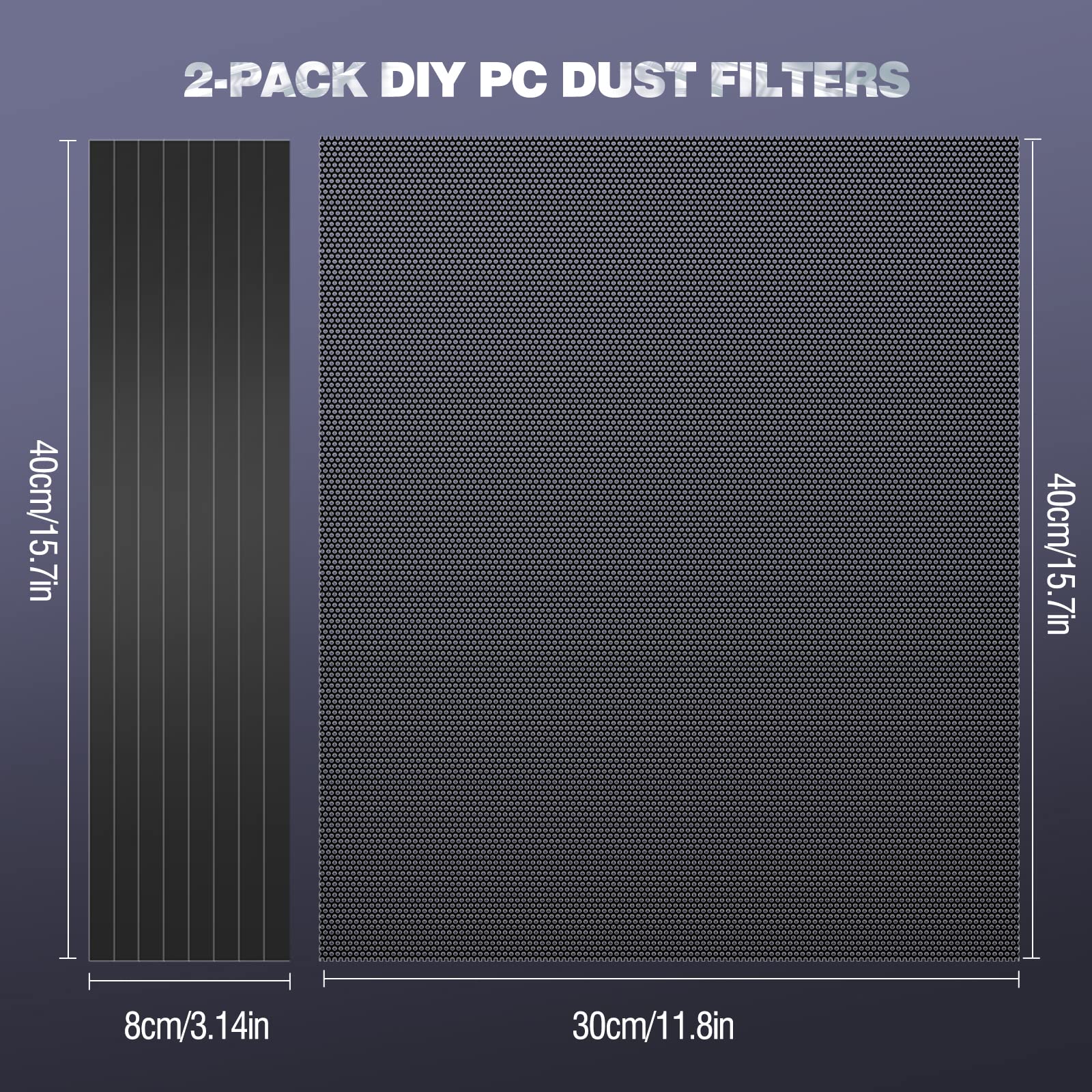 Foto 4 | Filtro De Malla Antipolvo Para Pc Case Moko  400 X 300 Mm  Pvc [paquete De 2] Negro - Venta Internacional.