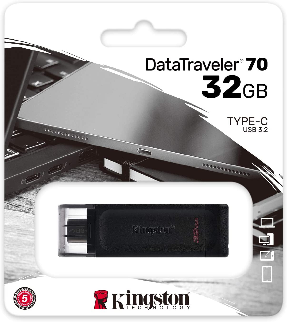 Foto 4 pulgar | Memoria USB Kingston DT70/32GB Negro