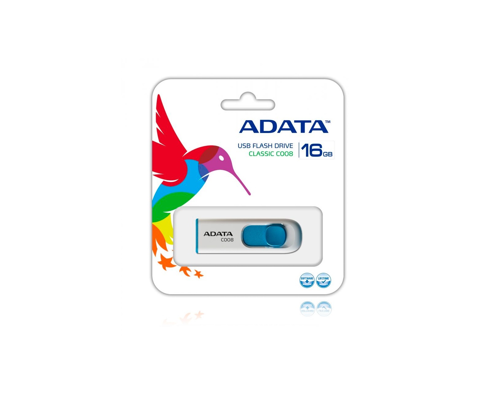 Foto 1 | Memoria Flash Usb Adata C008 16gb Retráctil Ac008-16g-rwe color Blanco con Azul