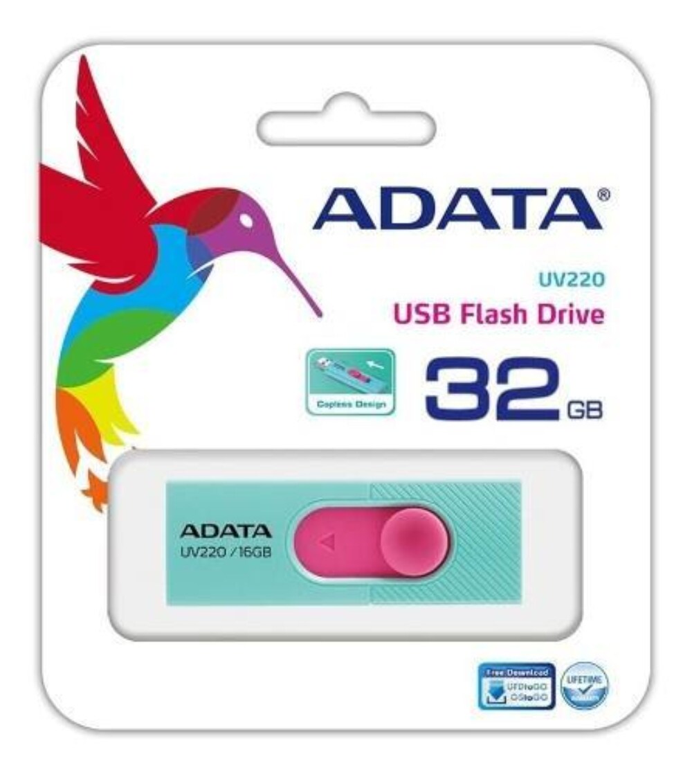 Memoria USB Adata Portátil 2.0 32gb Uv220 Tiffany color Rosa $200