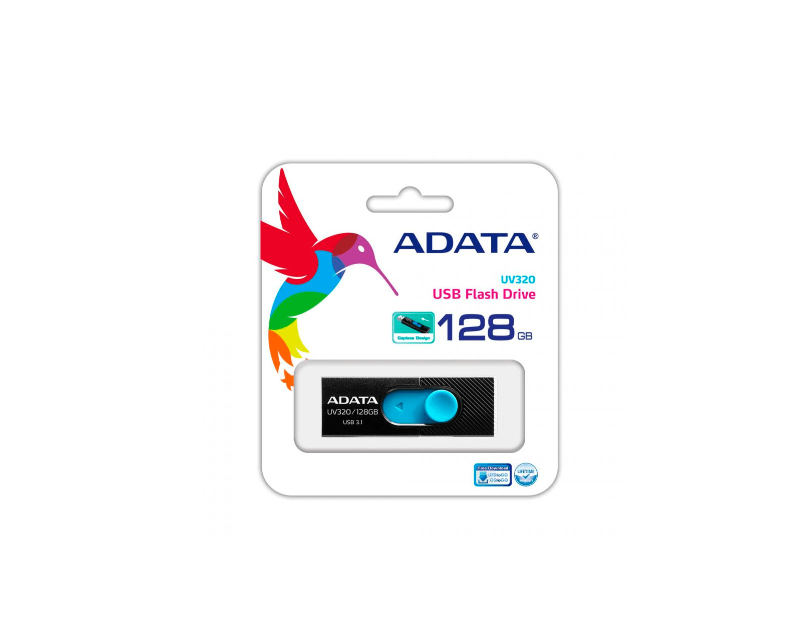 Foto 4 pulgar | Memoria Flash Adata Uv320 128gb Usb3.1 color Negro con Azul