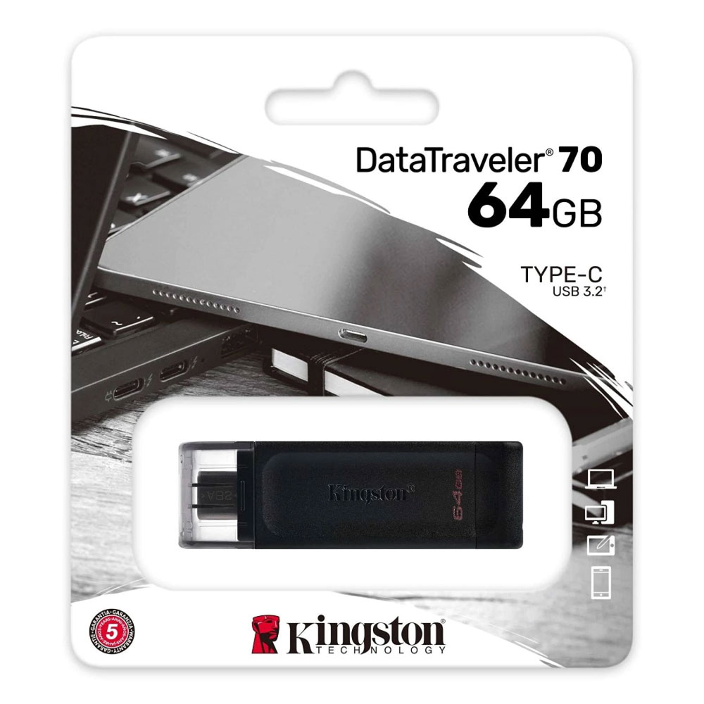 Foto 4 pulgar | Memoria Kingston Technology Dt70 color Negro Usb-c 64 Gb