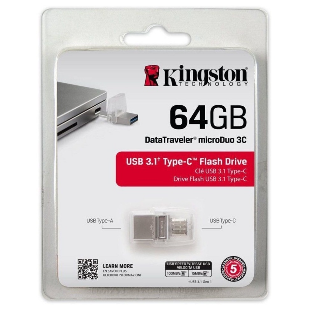 Foto 4 pulgar | Memoria Kingston Usb 64gb Datatraveler 3.1 Dtduo3c