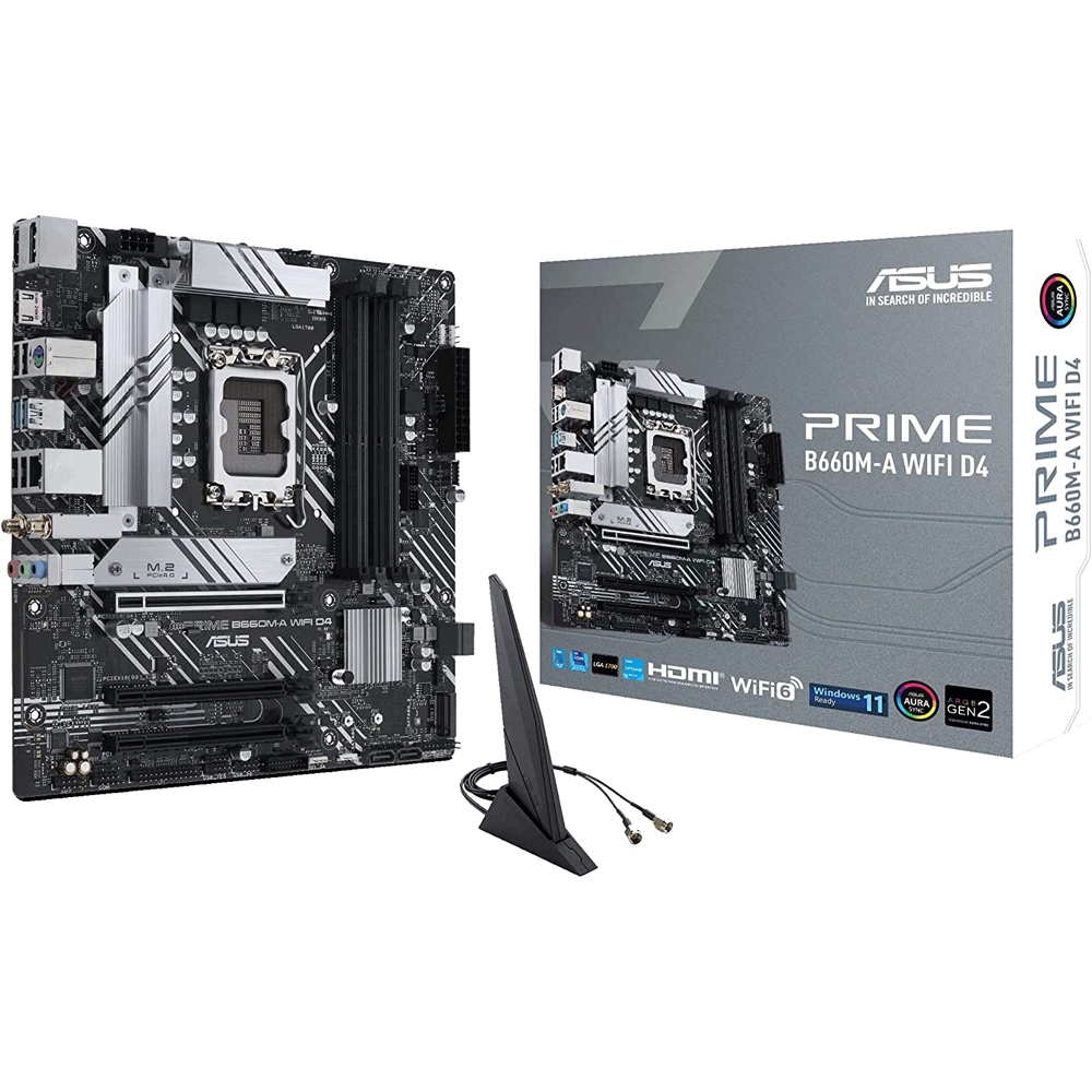 Tarjeta Madre Asus Prime B660m-a Wifi D4 Ddr4 Micro Atx color Negro