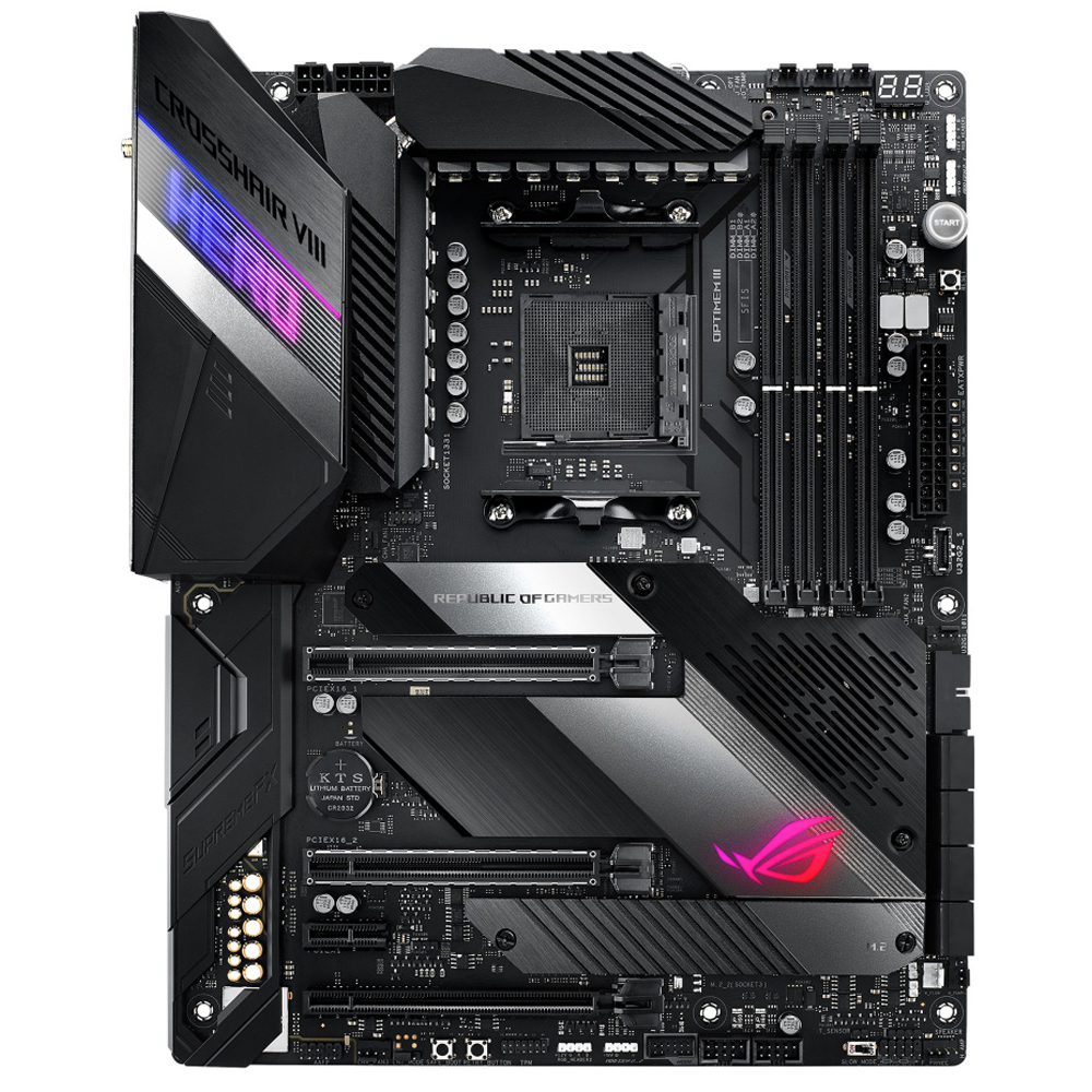 Foto 3 pulgar | Tarjeta Madre Asus Amd X570 Rog Crosshair Viii Hero Wi-fi Am4 Ddr4 color Negro