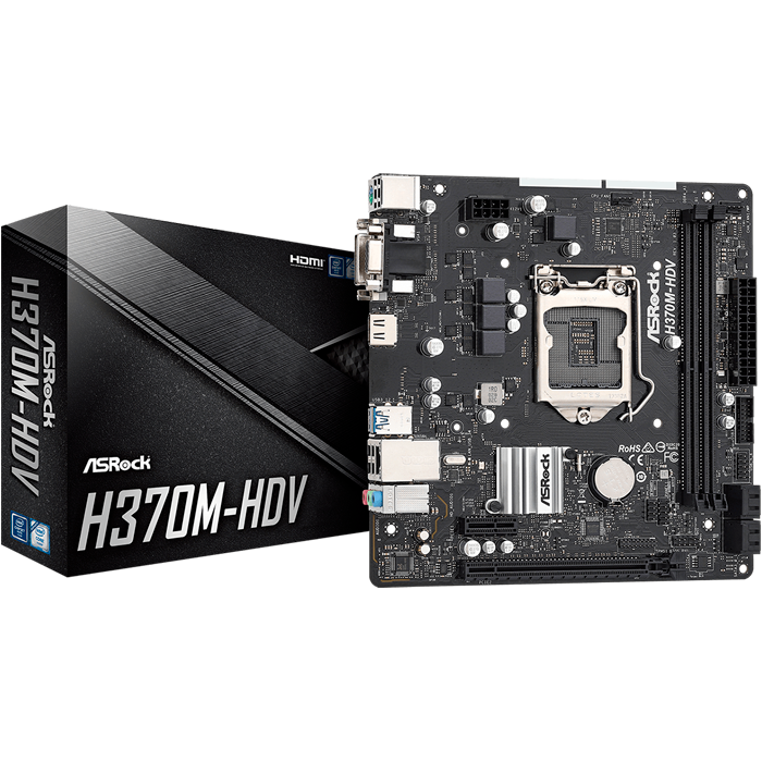 Foto 2 pulgar | Tarjeta Madre Asrock H370m-hdv Intel 1151 Ddr4 Micro Atx color Negro