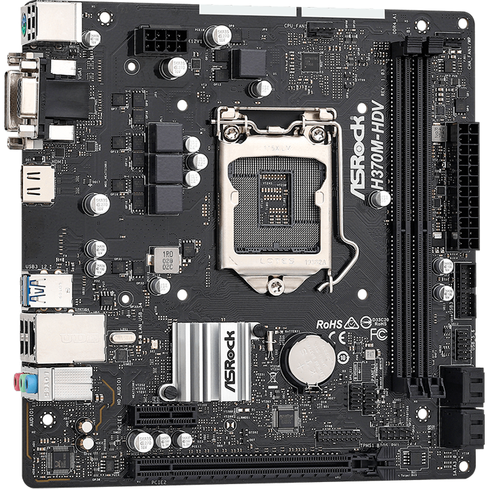 Foto 3 pulgar | Tarjeta Madre Asrock H370m-hdv Intel 1151 Ddr4 Micro Atx color Negro