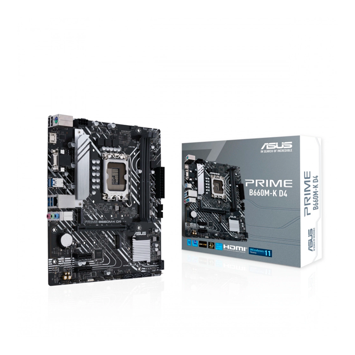 Foto 2 pulgar | Tarjeta Madre Asus Prime B660m-k D4 Intel 1700 Ddr4 Micro Atx color Negro/ Blanco