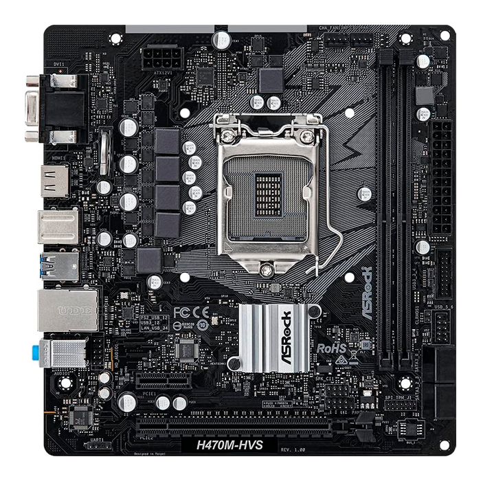 Foto 3 pulgar | Tarjeta Madre Asrock H470m-hvs Intel 1200 Ddr4 Micro Atx color Negro