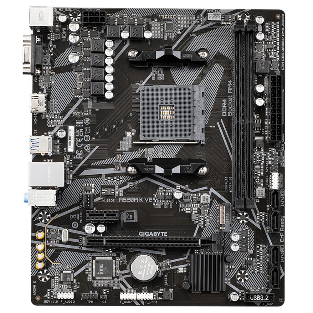 Foto 2 | Tarjeta Madre Gigabyte A520m K V2 Amd Am4 Ddr4 Micro-atx