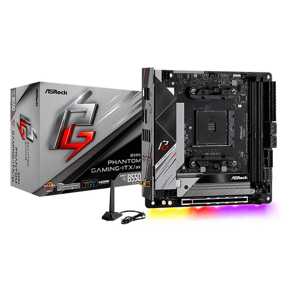 Foto 2 pulgar | Tarjeta Madre Asrock B550 Phantom color Negro Gaming-ITX/AX Am4 2X DDR 4 Pcie 4.0 Wifi 6 + Bt Mini Itx