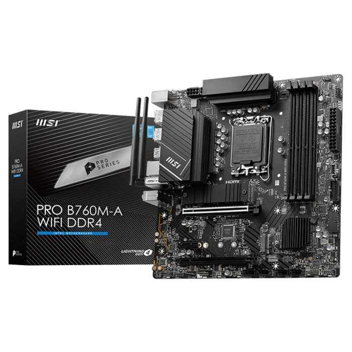 Foto 2 pulgar | Tarjeta Madre MSI Pro B760m-a Wifi Ddr4 Intel 1700 USB C Wifi 6e + Bluetooth Micro ATX