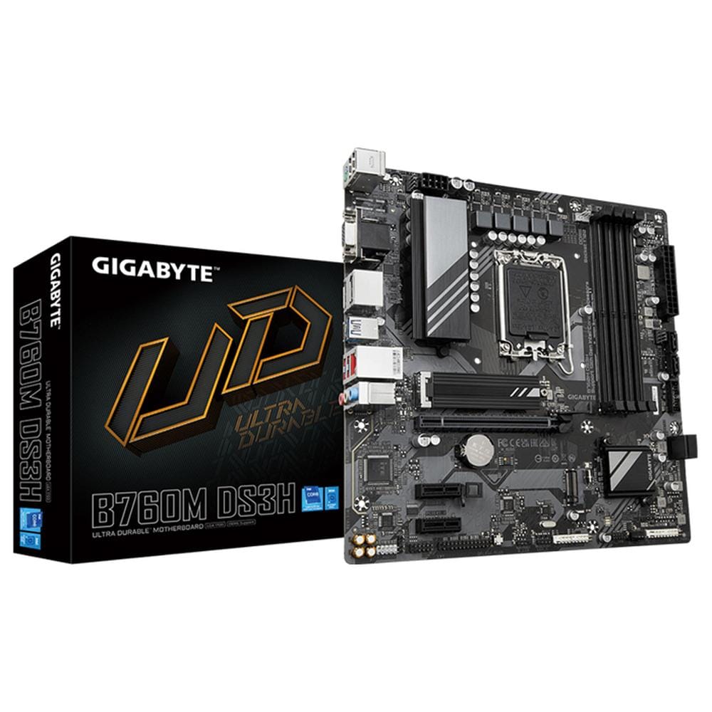 Tarjeta Madre Gigabyte B760m Ds3h Intel 1700 Ddr5 Micro Atx $3,399