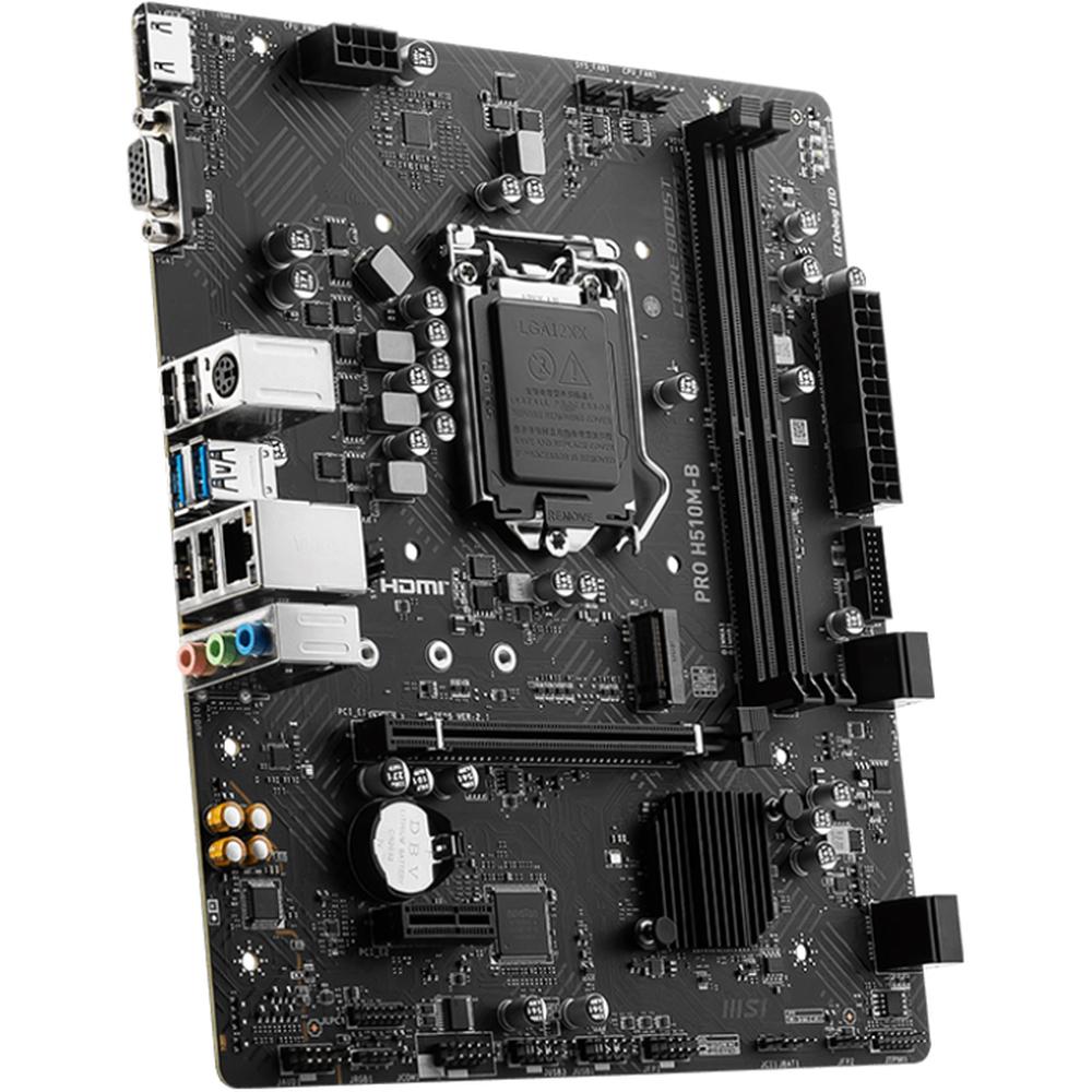 Foto 3 pulgar | Tarjeta Madre Msi Pro H510m-b Intel 1200 2x Ddr4 M.2 Pcie 3.0 Micro Atx Color Negro