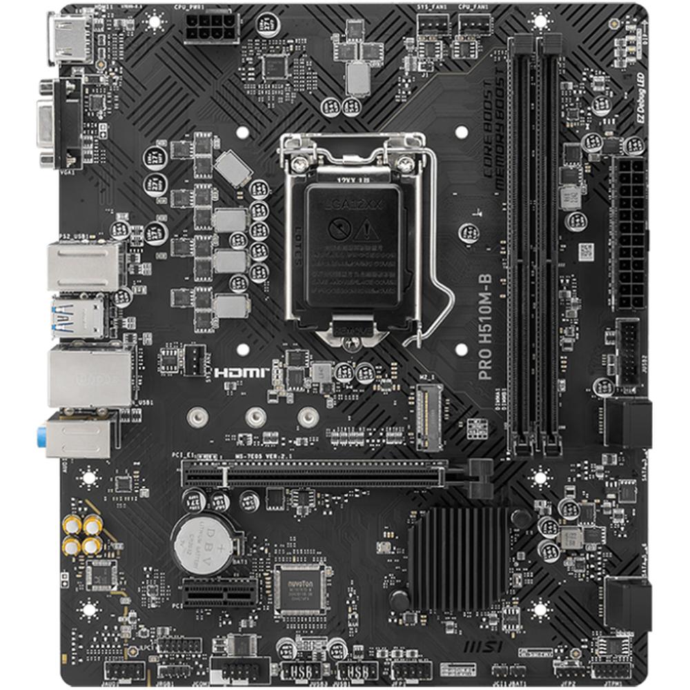 Foto 4 pulgar | Tarjeta Madre Msi Pro H510m-b Intel 1200 2x Ddr4 M.2 Pcie 3.0 Micro Atx Color Negro