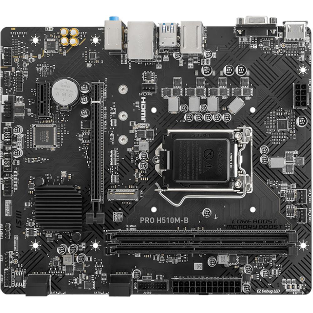 Foto 6 pulgar | Tarjeta Madre Msi Pro H510m-b Intel 1200 2x Ddr4 M.2 Pcie 3.0 Micro Atx Color Negro