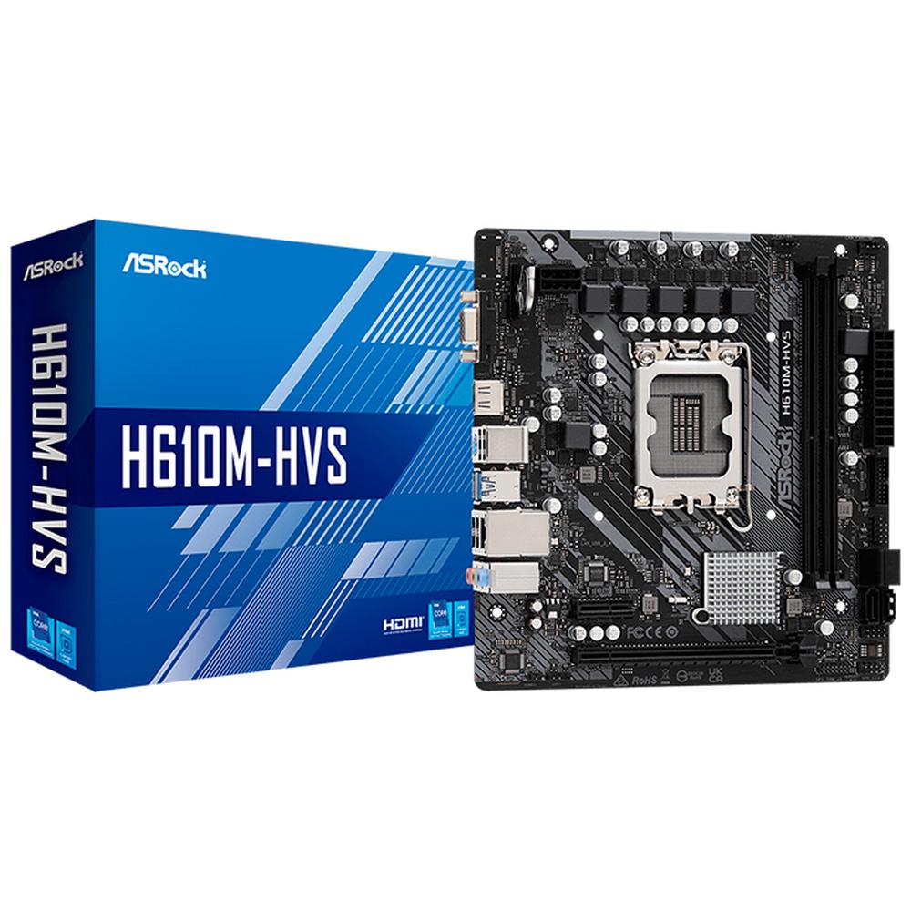 Tarjeta Madre Asrock H610M-HVS Intel 1700 DDR4 Micro ATX Negro