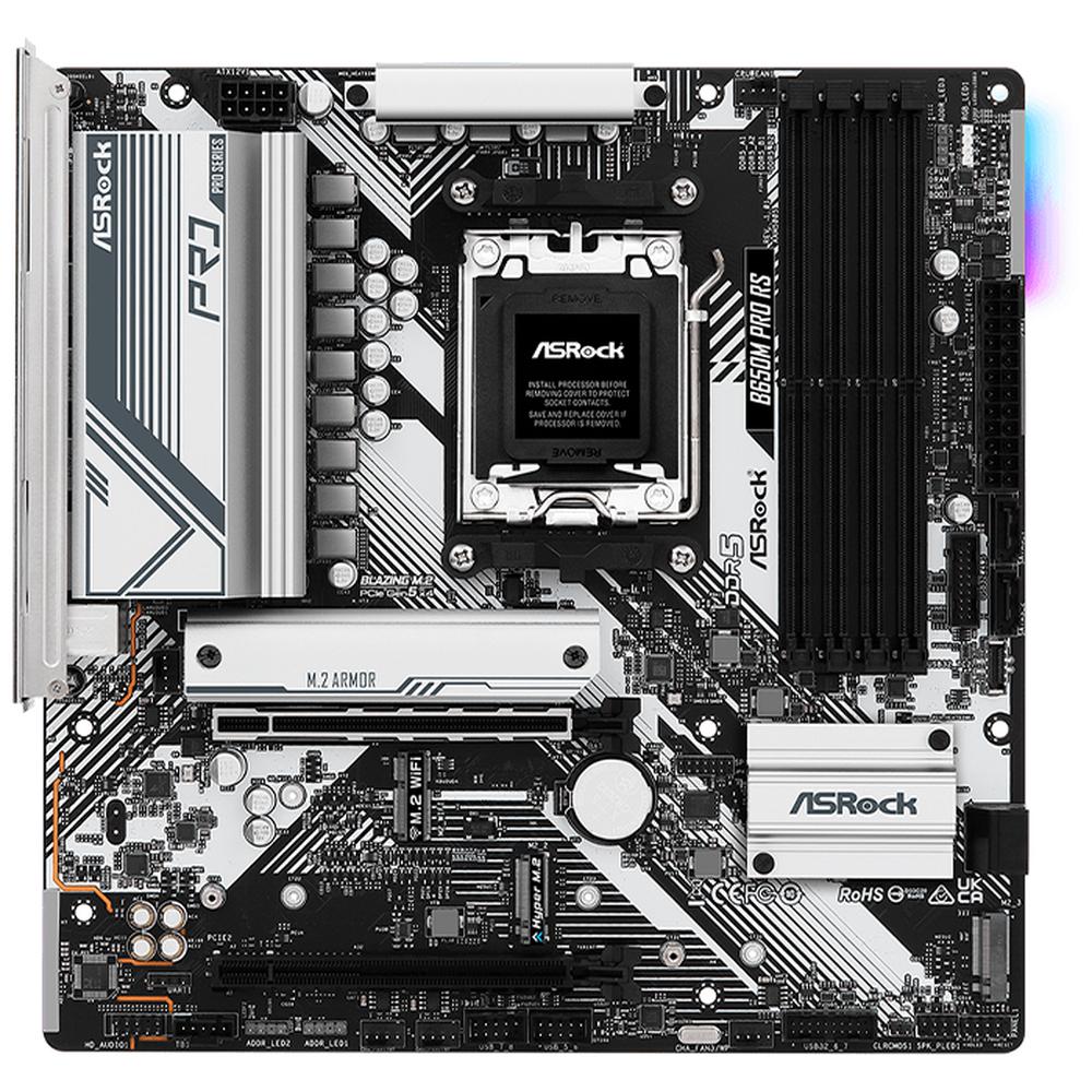 Foto 3 pulgar | Tarjeta Madre Asrock B650M Pro RS AMD AM5 DDR5 USB-C Micro ATX Blanco