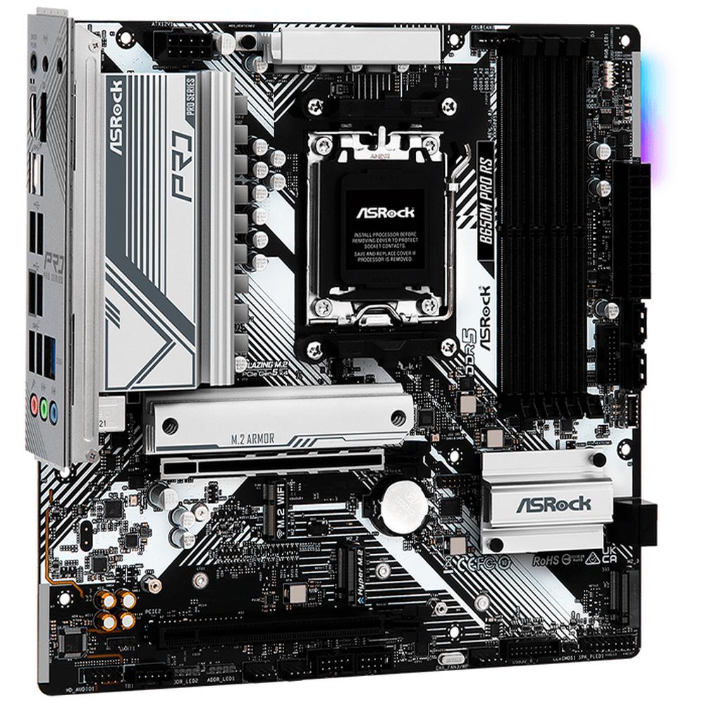 Foto 6 pulgar | Tarjeta Madre Asrock B650M Pro RS AMD AM5 DDR5 USB-C Micro ATX Blanco