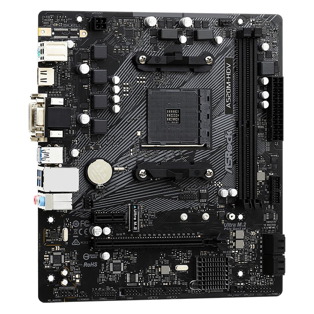 Foto 5 pulgar | Tarjeta Madre Asrock A520M-HDV AMD AM4 DDR4 Micro ATX Negro