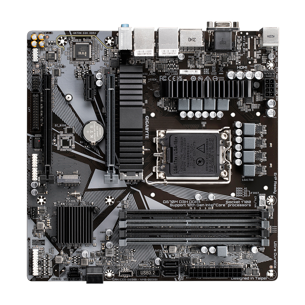 Foto 3 pulgar | Tarjeta Madre Gigabyte Q670m D3h Ddr4 Chipset Intel