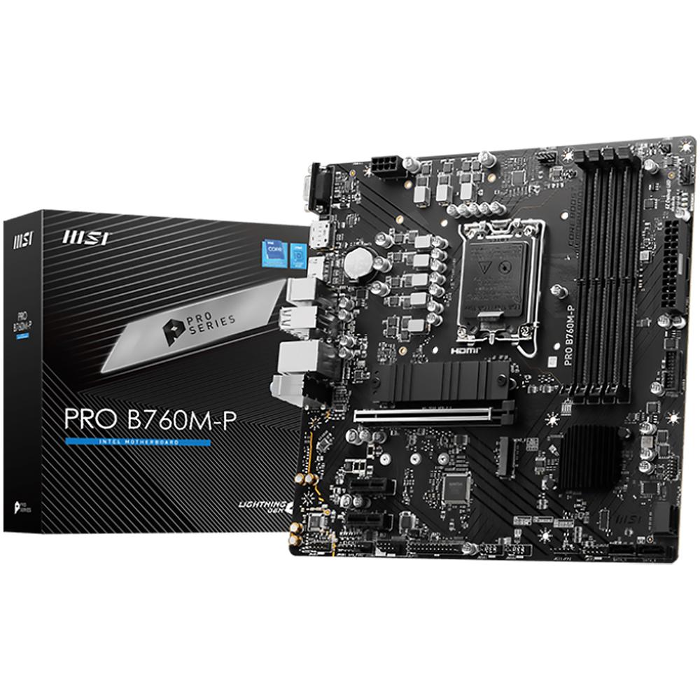 Foto 2 pulgar | Tarjeta Madre Msi Pro B760m-p Lga1700 4x Ddr5 2x M.2 Pcie 4.0 Micro Atx