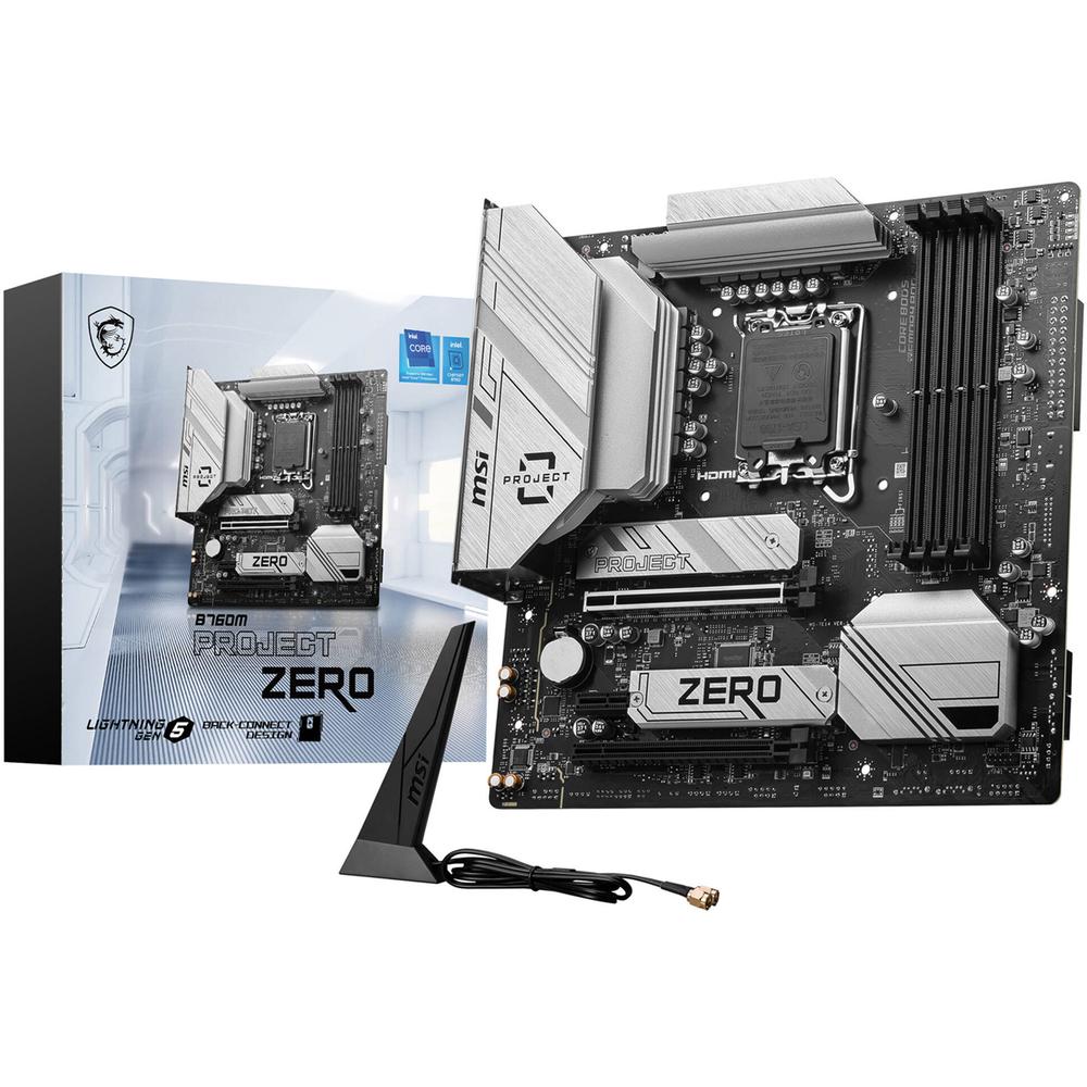 Foto 2 pulgar | Tarjeta Madre Msi B760m Project Zero Lga 1700 4x Ddr5 2x M.2 Pcie 5.0 Usb-c Wifi 6e Bt 5.3 Micro Atx